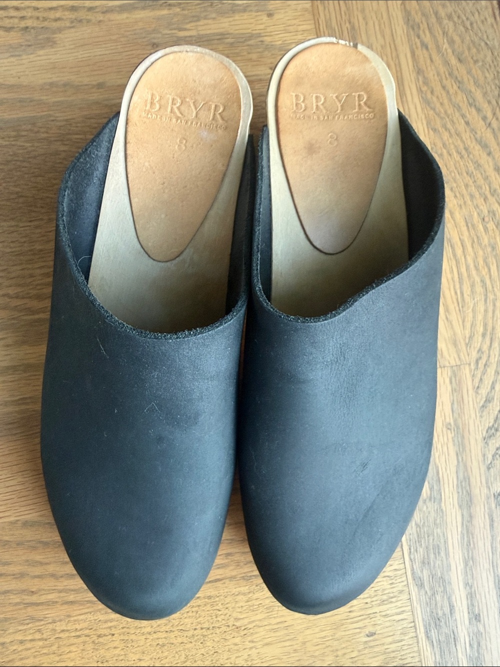 BRYR Black Leather Clog